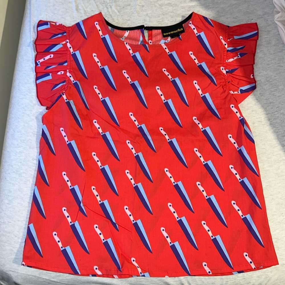 NOOWORKS Ruffle Top in Knives